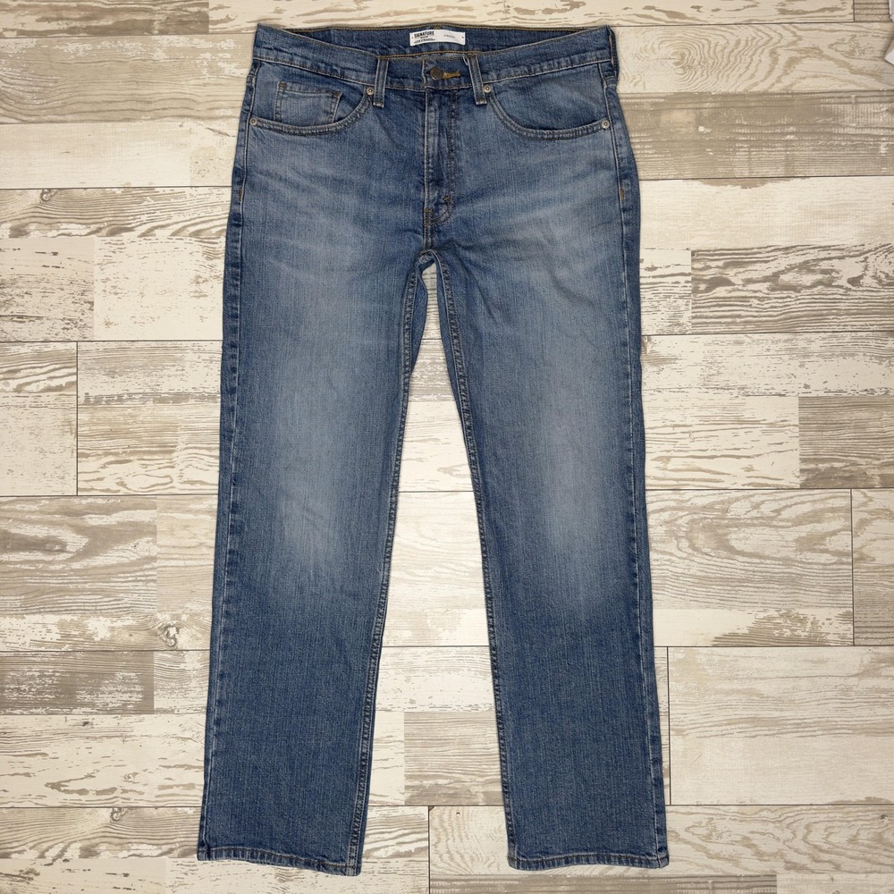 Signature Gold By Levi Strauss Jeans Mens‎ 32x30 Blue Straight Leg Denim Stretch